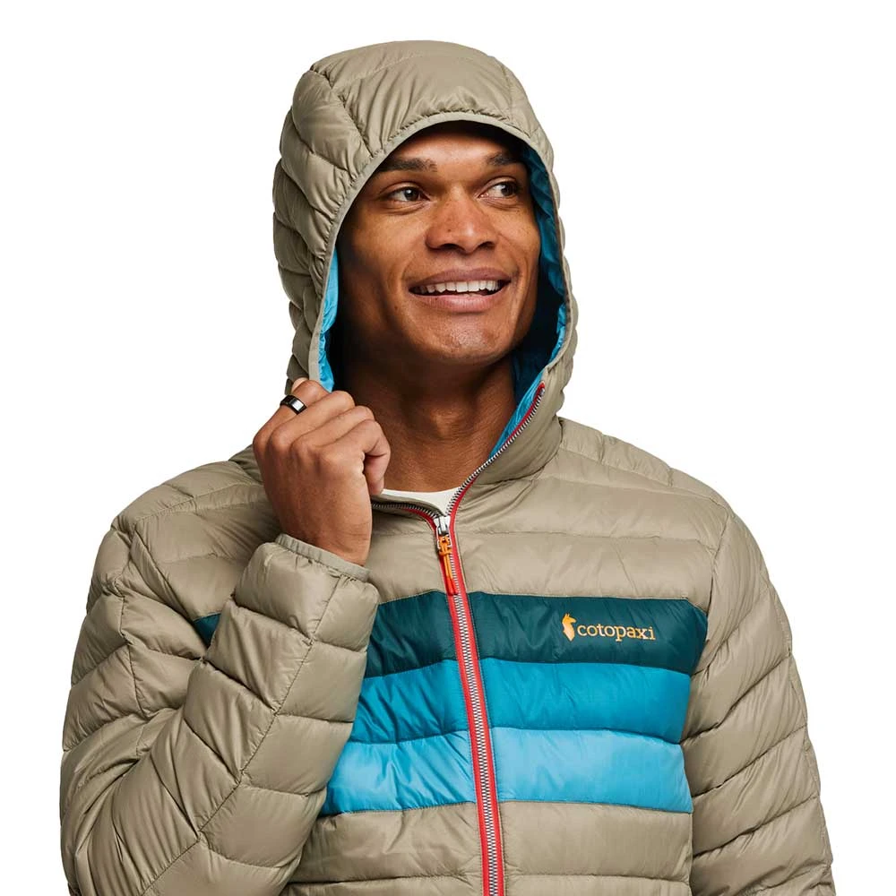 Cotopaxi Men's Fuego Down Hooded Jacket - Stone Stripe 8 Cotopaxi Men's Fuego Down Hooded Jacket - Stone Stripe - Image 8