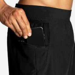 BROOKS Men's Sherpa 5in 2-in-1 Short - Black -Keen Wear Shop 211331 001 D2 Sherpa 5in 2in1 Short