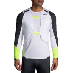 BROOKS Men's Run Visible Convertible Jacket - White/Asphalt/Nightlife -Keen Wear Shop 211406 134 D9 Run Visible Convertible Jacket 1