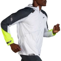 BROOKS Men's Run Visible Convertible Jacket - White/Asphalt/Nightlife -Keen Wear Shop 211406 134 MV Run Visible Convertible Jacket 1