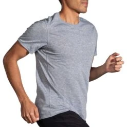 BROOKS Men's Distance Short Sleeve 2.0 Top - Heather Ash -Keen Wear Shop 211453 087 MV Distance Short Sleeve 2
