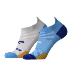 BROOKS Unisex Ghost Lite No Show 2-Pack Socks- Blue/Peacoat & Light
