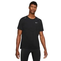 Men's Nike Rise 365 Dri-FIT Short-Sleeve Running Top- Black