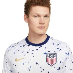 Men's USMNT 2023 Stadium Home Nike Dri-FIT Soccer Jersey - White/Metallic Gold -Keen Wear Shop AURORA DR3972 100 PHSYM001 2000