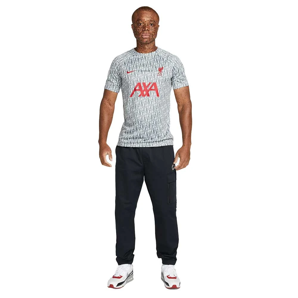 Nike Men's Liverpool FC Prematch Short Sleeve - Wolf Grey/Tough Red 5 Nike Men's Liverpool FC Prematch Short Sleeve - Wolf Grey/Tough Red - Image 5