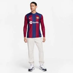 Men's FC Barcelona 2023/24 Stadium Home Nike Dri-FIT Long-Sleeve Soccer Jersey- Deep Royal Blue/Noble Red/White -Keen Wear Shop AURORA DX2636 456 PHSYM006 2000 1