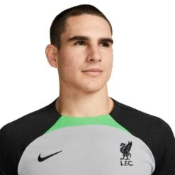Men's Liverpool FC Strike Nike Dri-FIT Knit Soccer Top - Wolf Grey/Poison Green/Black -Keen Wear Shop AURORA DX3020 013 PHSYM001 2000 1