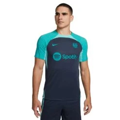Men's FC Barcelona Strike Third Nike Dri-FIT Soccer Short-Sleeve Top - Thunder Blue/Light Aqua/Energy/Energy