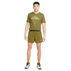Men's Nike Dri-Fit Run Trail Tee- Olive Flak