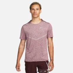 Nike Men's DriFit Rise 365 Short Sleeve - Dark Beetroot