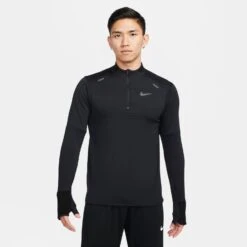 Men's Nike Therma-FIT Repel Element 1/2-Zip Running Top - Black/Reflective Silver