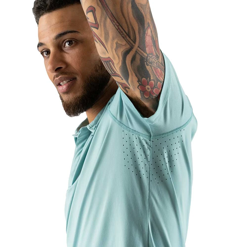 Men's UPF Polo Ice Shirt - Nile Blue 4 Men's UPF Polo Ice Shirt - Nile Blue - Image 4