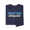 Patagonia Men's Long Sleeved P-6 Logo Responsibili-Tee Shirt - Classic Navy