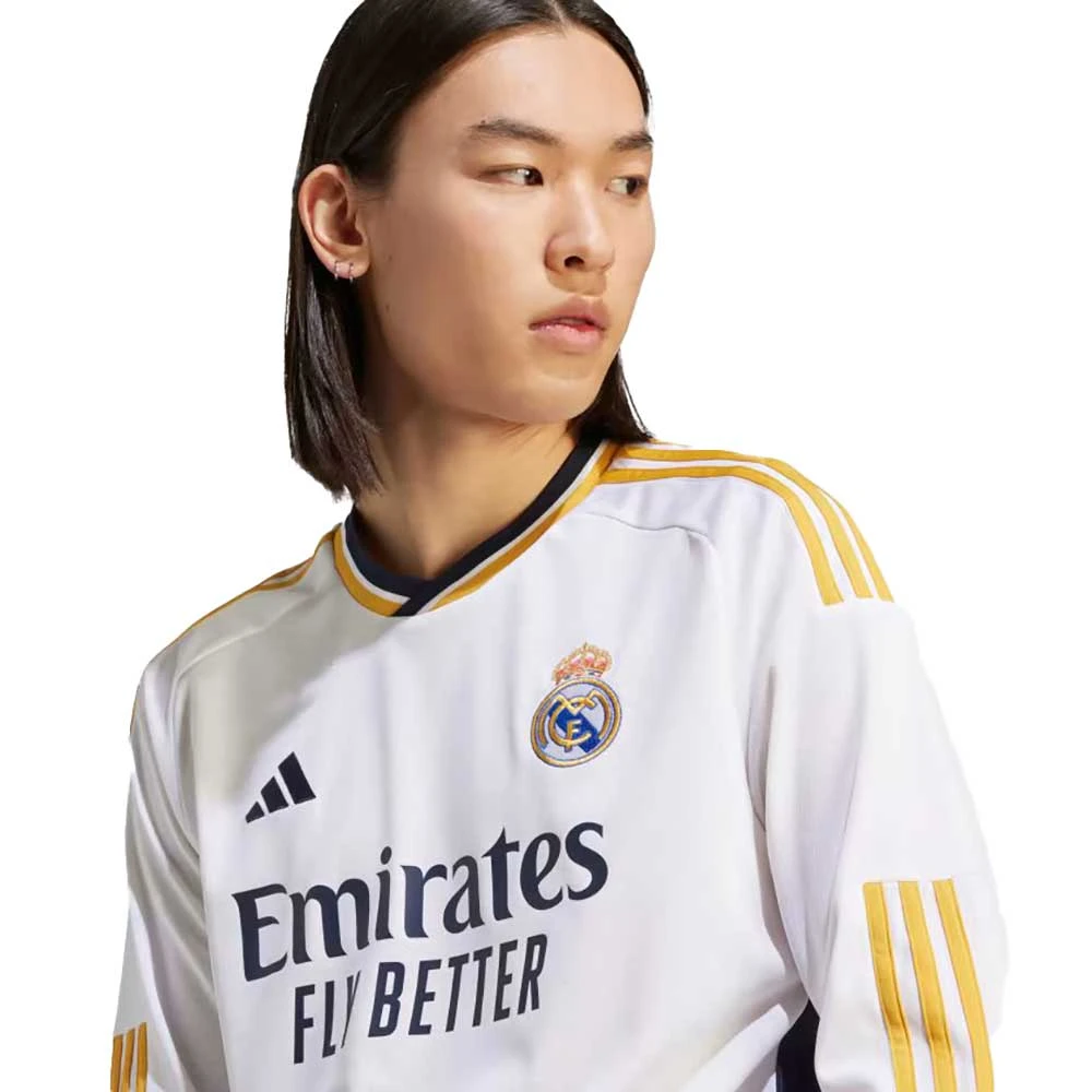 ADIDAS Men's REAL Madrid Long Sleeve Home Jersey - White - Image 6