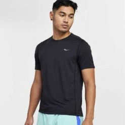 Saucony Men's Stopwatch Short Sleeve - Black