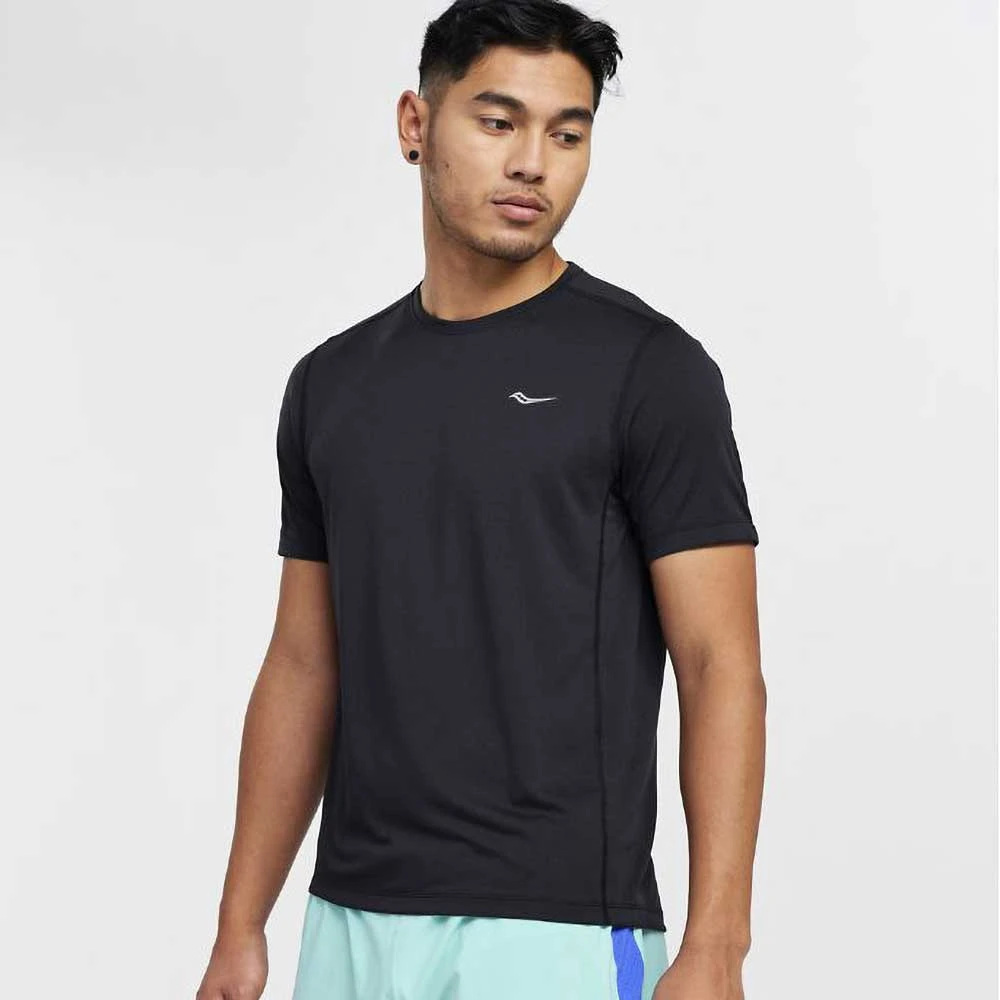 Saucony Men's Stopwatch Short Sleeve - Black 1 Saucony Men's Stopwatch Short Sleeve - Black