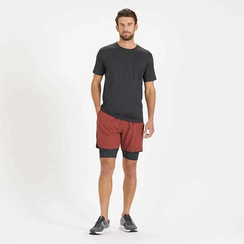 Vuori Men's Tradewind Performance Tee - Black Heather 4 Vuori Men's Tradewind Performance Tee - Black Heather - Image 4