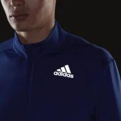 ADIDAS Men's Own The Run 1/2 Zip Long Sleeve Tee- Victory Blue -Keen Wear Shop adidas Own The Run 1 2 Zip Long Sleeve Tee Blue GT8935 42 detail 1