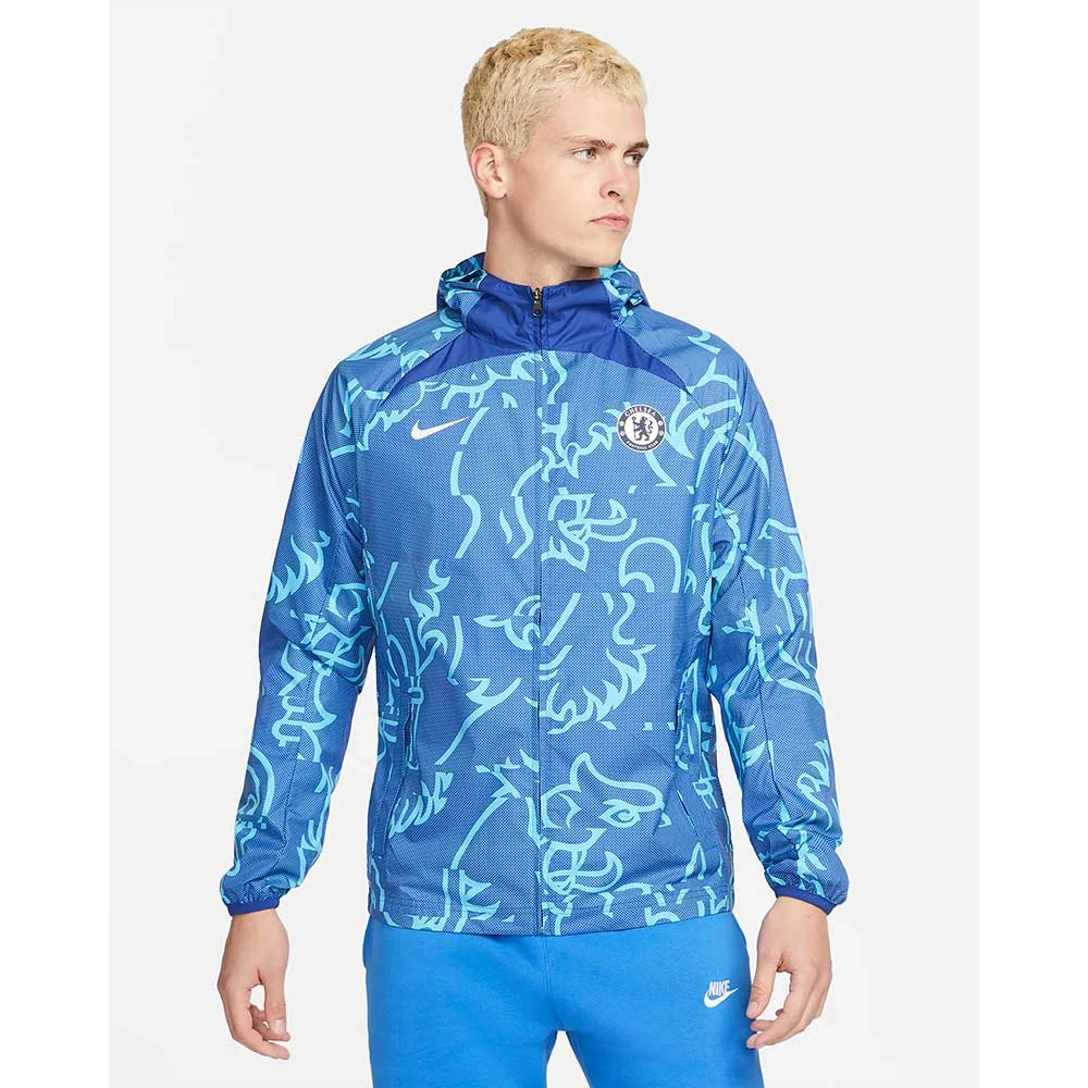 Nike Men's Chelsea AFW Soccer Jacket - Rush Blue/Chlorine Blue 3 Nike Men's Chelsea AFW Soccer Jacket - Rush Blue/Chlorine Blue - Image 3