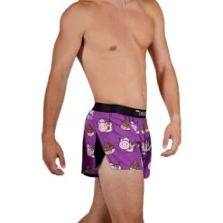 Men's Choccy Cows 2" Split Short - Choccy Cows -Keen Wear Shop chicknlegs mens choccy cows 2 inch split running shorts side view