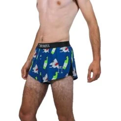 Men's Blue Sharks 2" Split Short - Blue Sharks -Keen Wear Shop chicknlegs mens shark 2 inch split shorts side