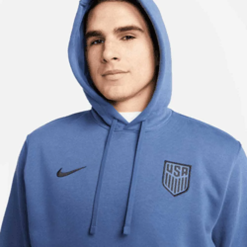 Nike Men's USA Club Fleece Pullover Soccer Hoodie- Mystic Navy/Black 3 Nike Men's USA Club Fleece Pullover Soccer Hoodie- Mystic Navy/Black - Image 3
