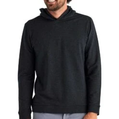 Men's Bamboo Heritage Fleece Hoodie - Heather Black