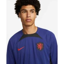 Nike Men's Netherlands 2022/23 Away Long Sleeve Away Jersey - Deep Royal/Black -Keen Wear Shop netherlands 2022 23 stadium away mens dri fit long sleeve soccer jersey RcR2bD