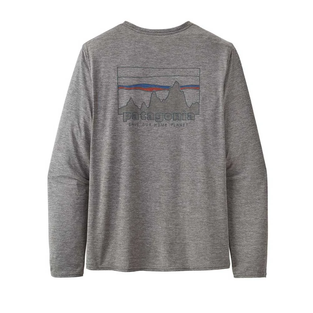 Patagonia Men's Long Sleeved Cap Cool Daily Graphic Shirt - '73 Skyline: Feather Grey 2 Patagonia Men's Long Sleeved Cap Cool Daily Graphic Shirt - '73 Skyline: Feather Grey - Image 2